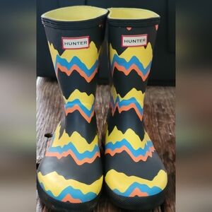 Hunter kids storm stripe rain/muck boots sz 2 in boys/3 in girls